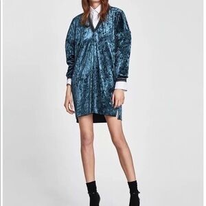Zara Velvet Dress Size S womens tunic mini dress small